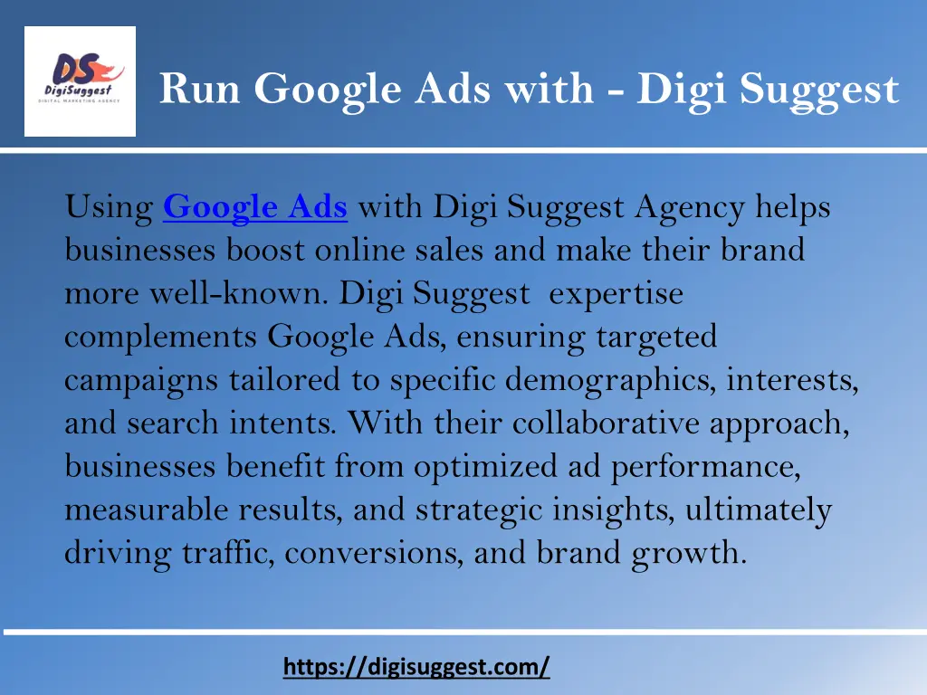 run google ads with digi suggest 1