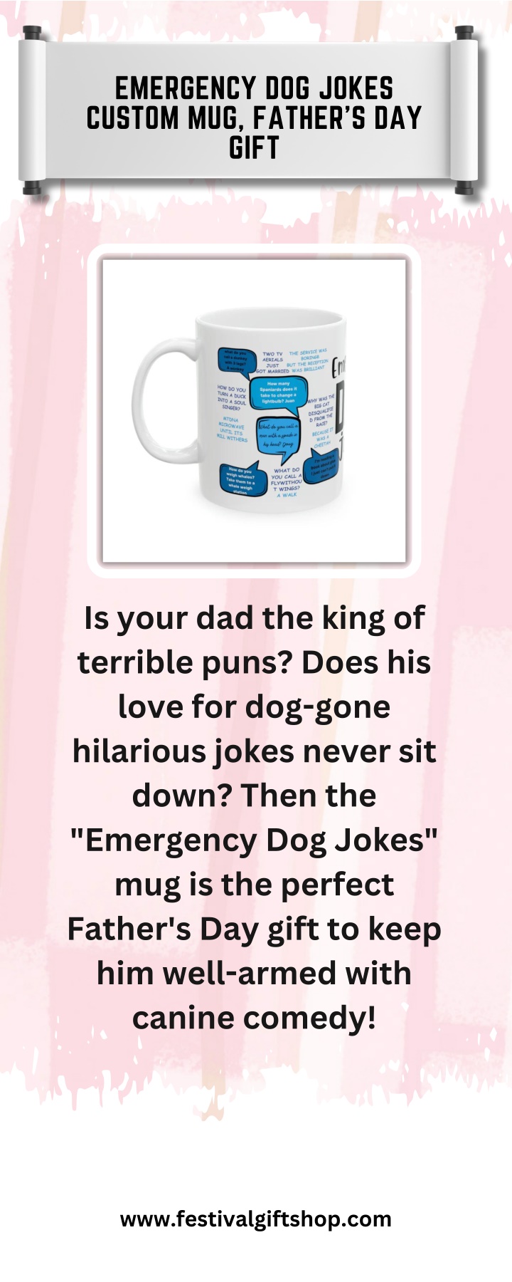 emergency dog jokes custom mug father s day gift