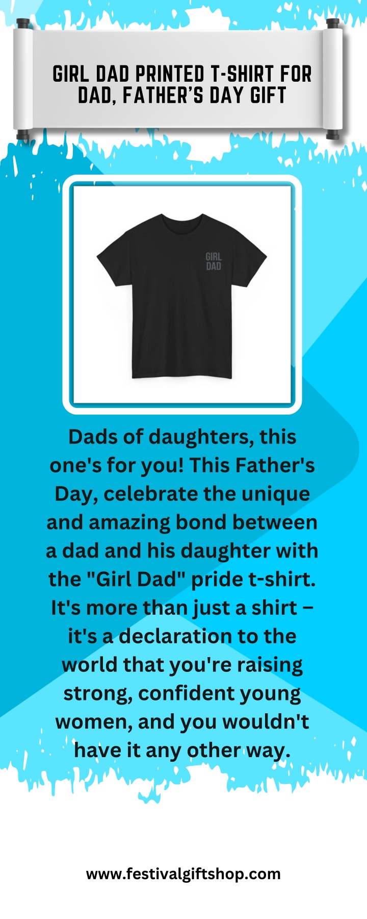 girl dad printed t shirt for dad father s day gift