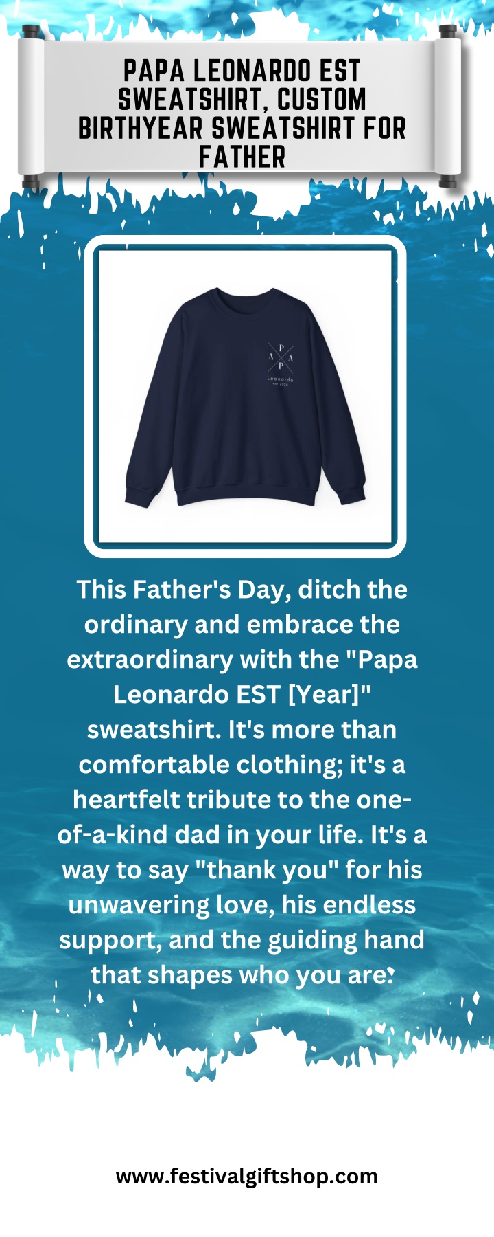 papa leonardo est sweatshirt custom birthyear