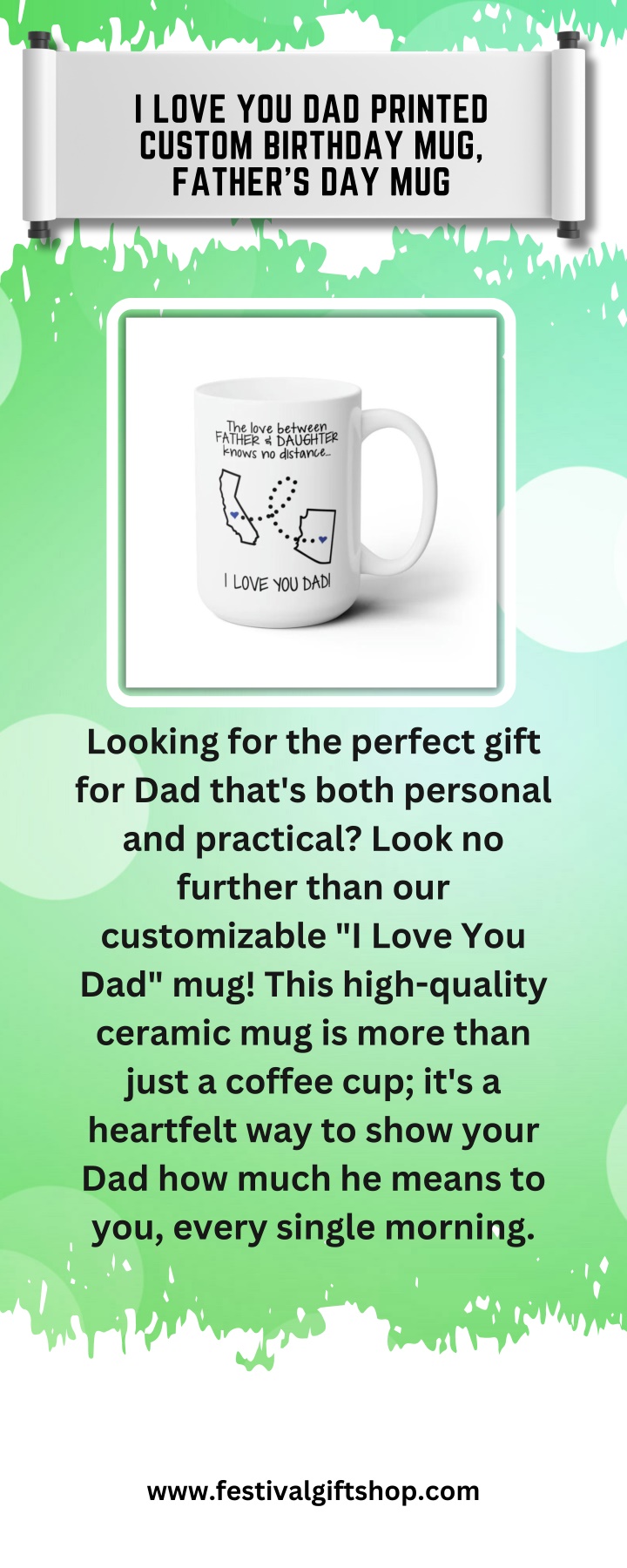 i love you dad printed custom birthday mug father