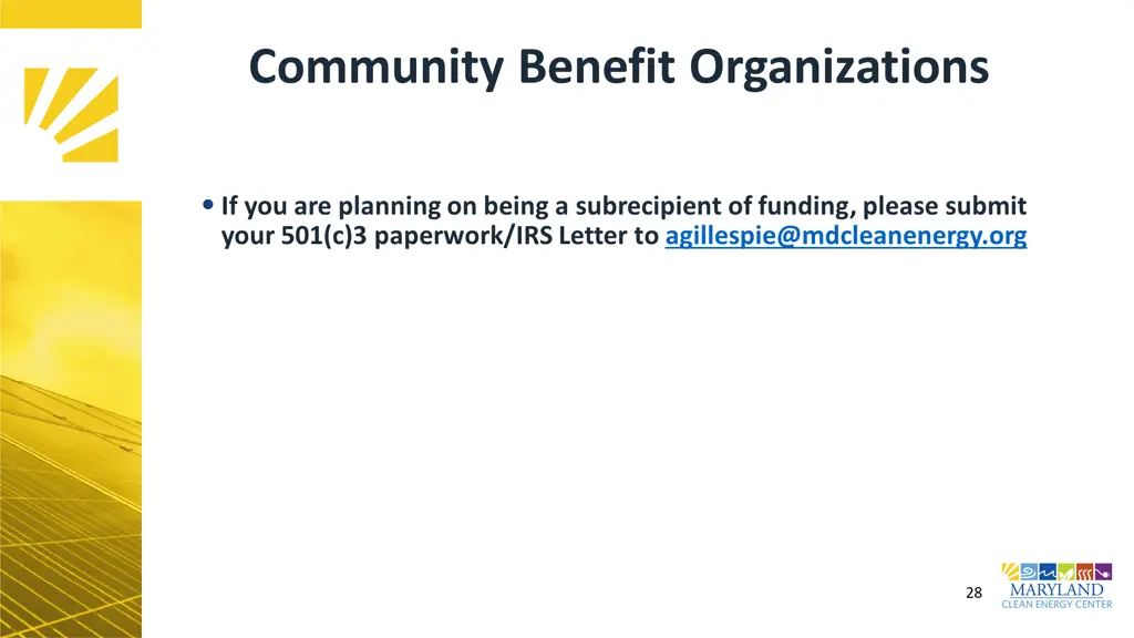 community benefit organizations