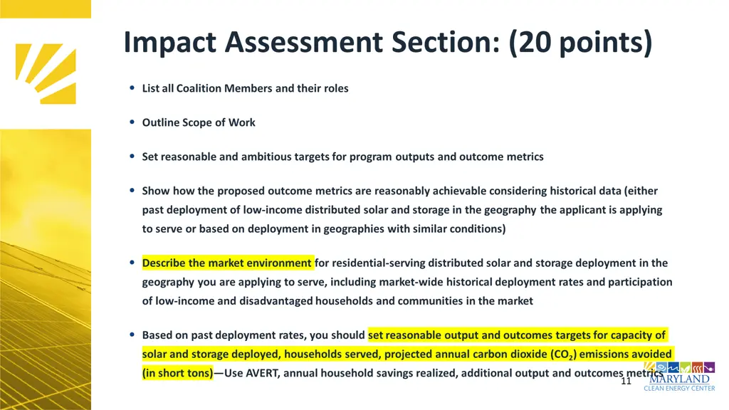 impact assessment section 20 points