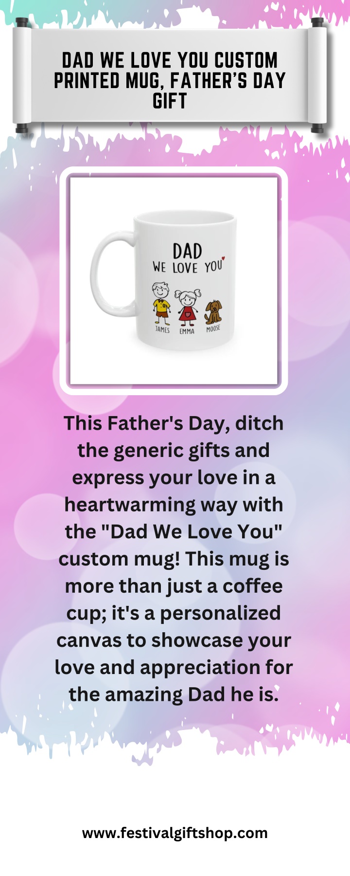 dad we love you custom printed mug father