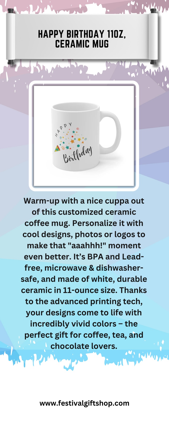 happy birthday 11oz ceramic mug