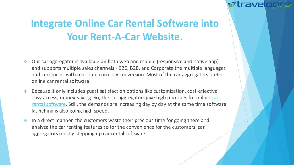 integrate online car rental software into your