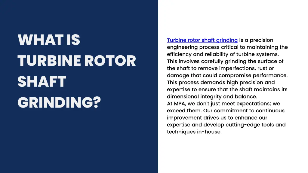 what is turbine rotor shaft grinding