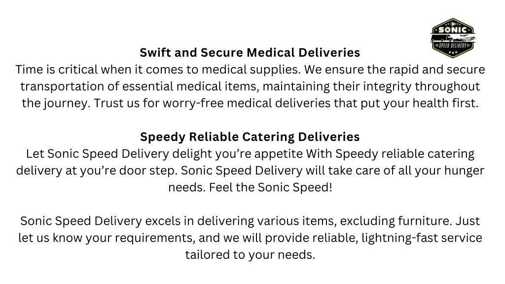 swift and secure medical deliveries