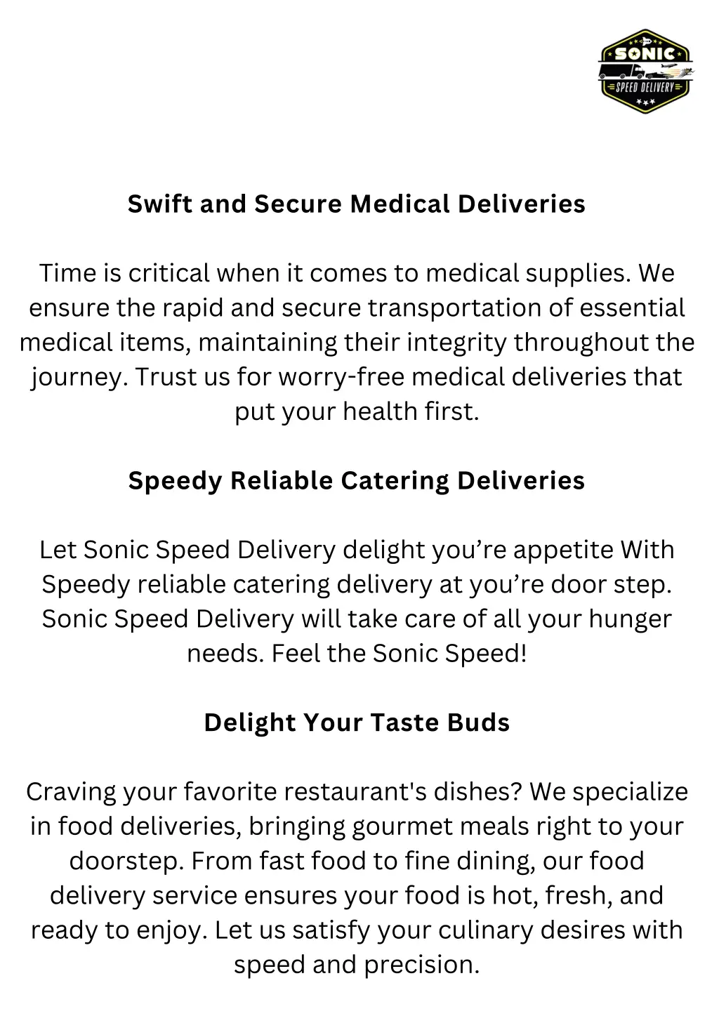 swift and secure medical deliveries