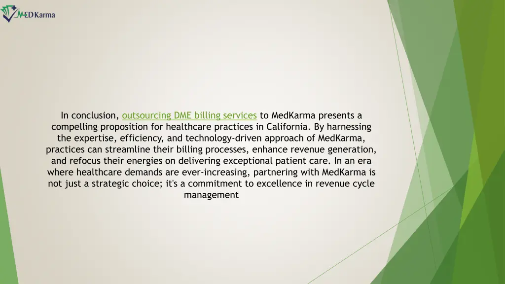 in conclusion outsourcing dme billing services