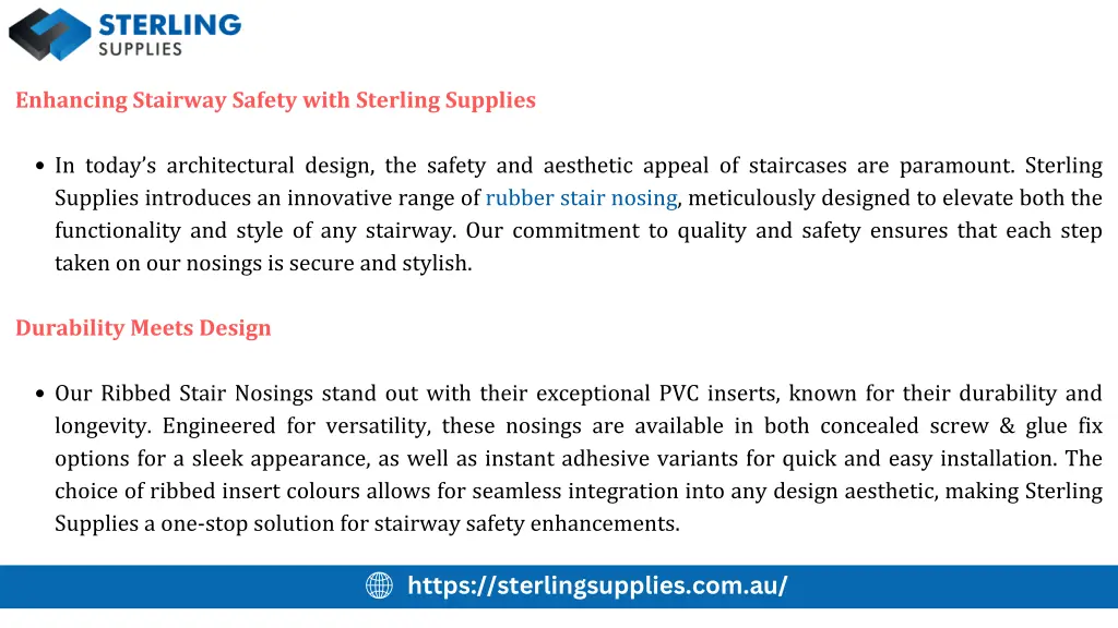 enhancing stairway safety with sterling supplies