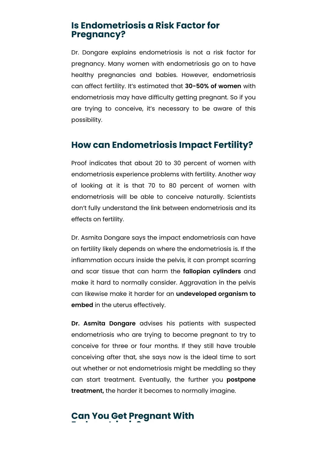 is endometriosis a risk factor for pregnancy