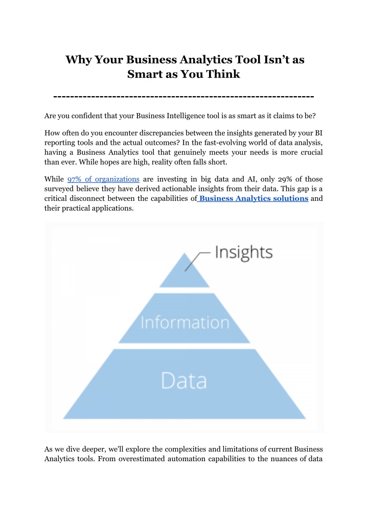 why your business analytics tool isn t as smart