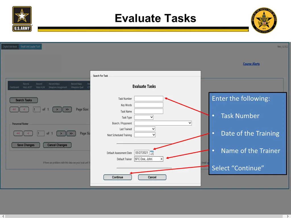 evaluate tasks