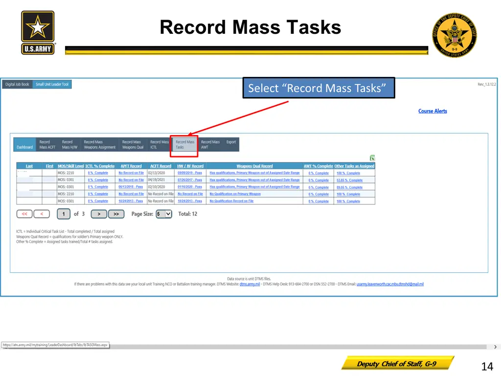 record mass tasks