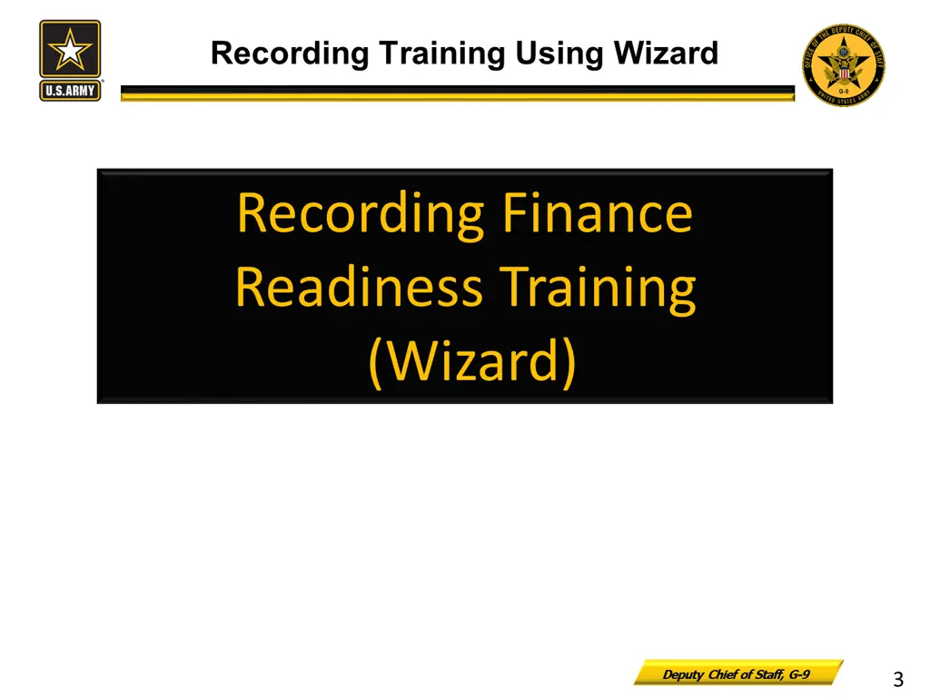 recording training using wizard