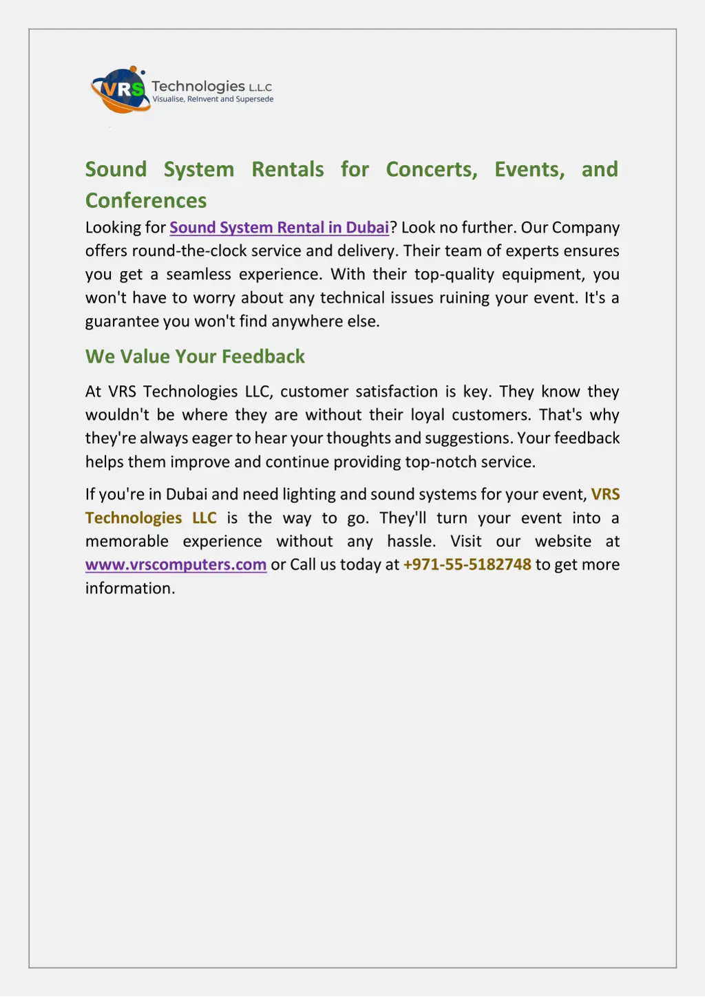 sound system rentals for concerts events