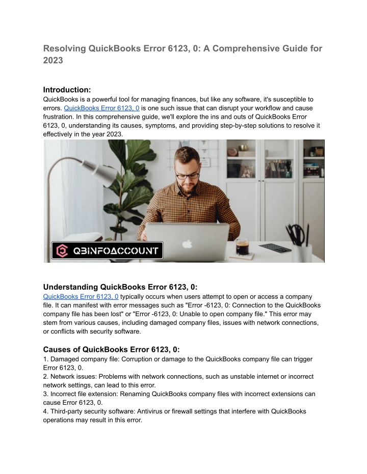 resolving quickbooks error 6123 0 a comprehensive