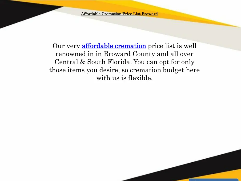 affordable cremation price list broward