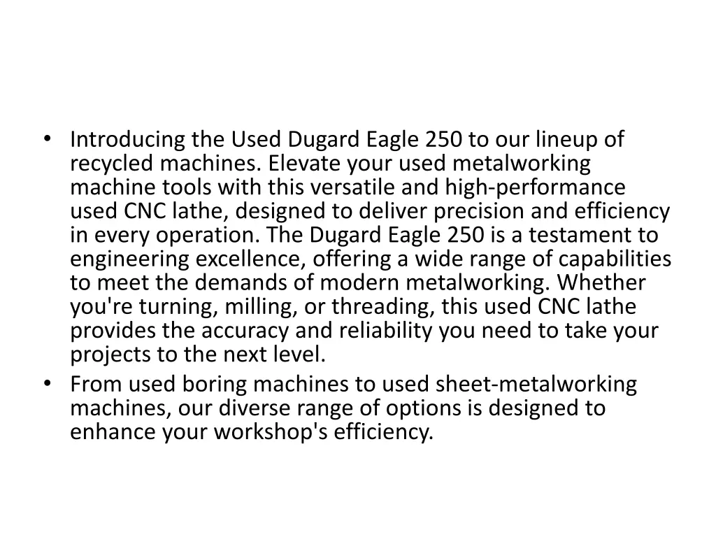 introducing the used dugard eagle