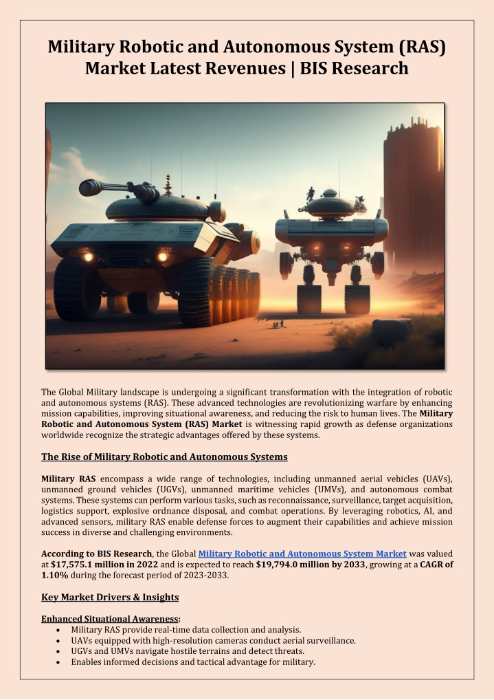 military robotic and autonomous system ras market