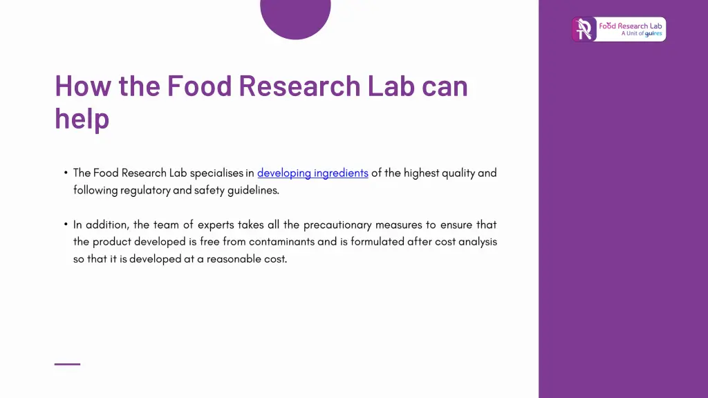 how the food research lab can help