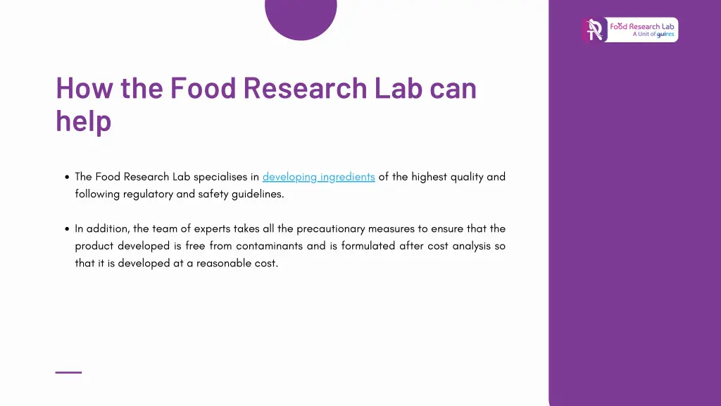 how the food research lab can help