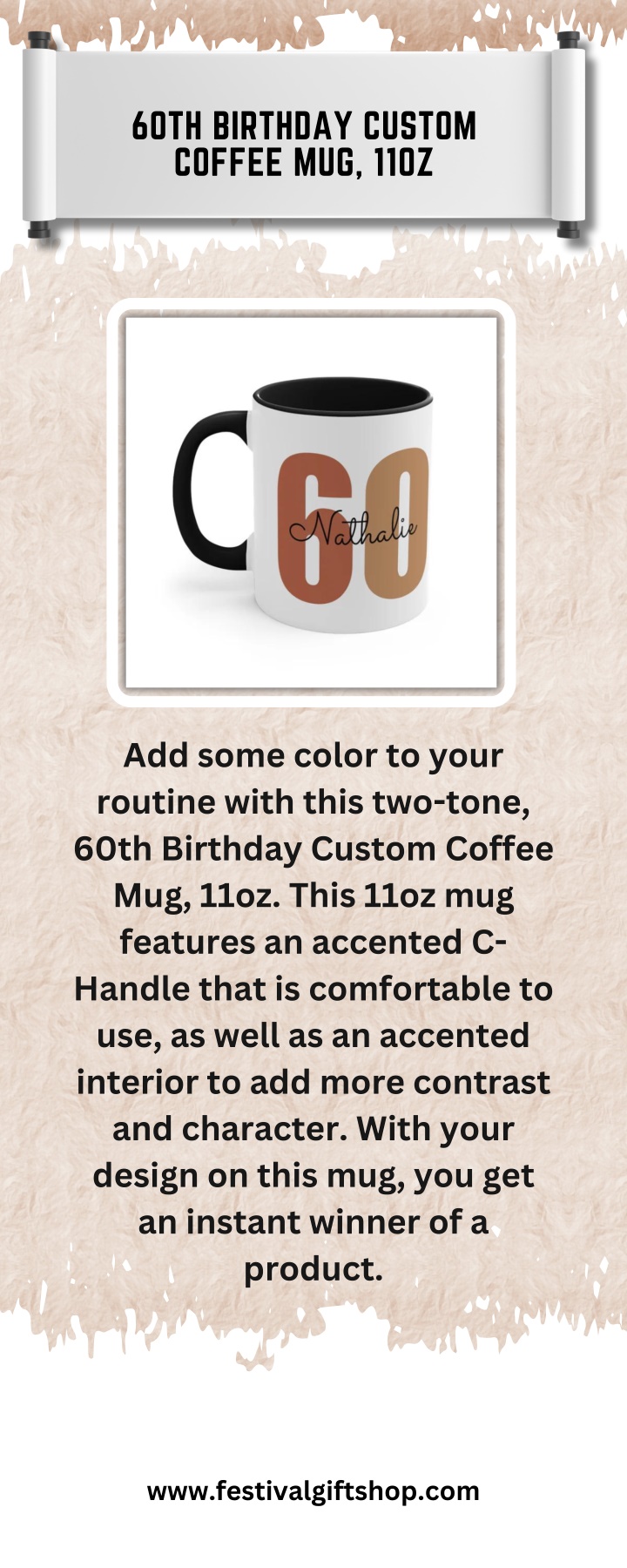 60th birthday custom coffee mug 11oz