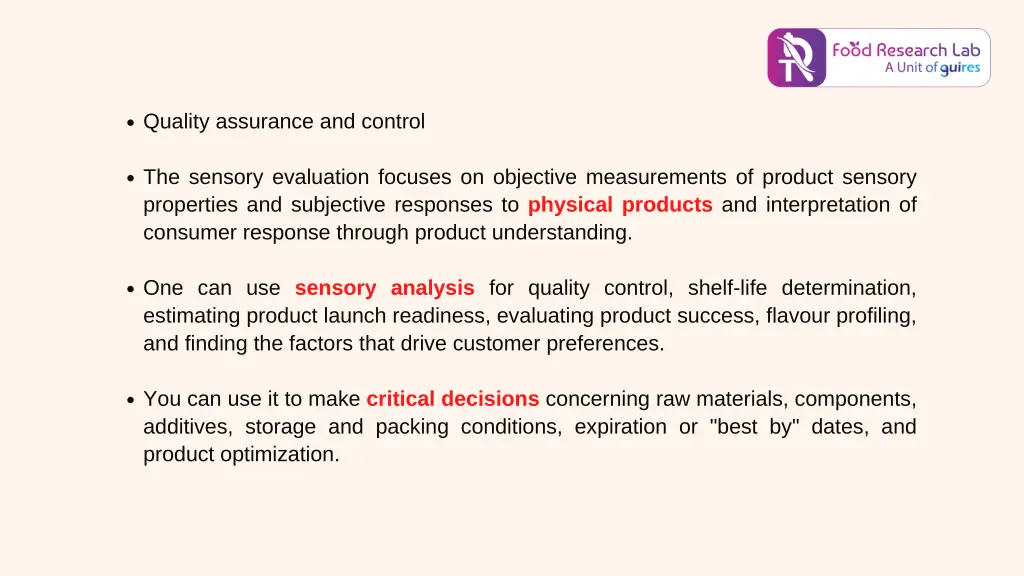 quality assurance and control