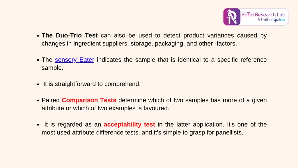 the duo trio test can also be used to detect