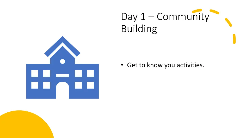 day 1 community building