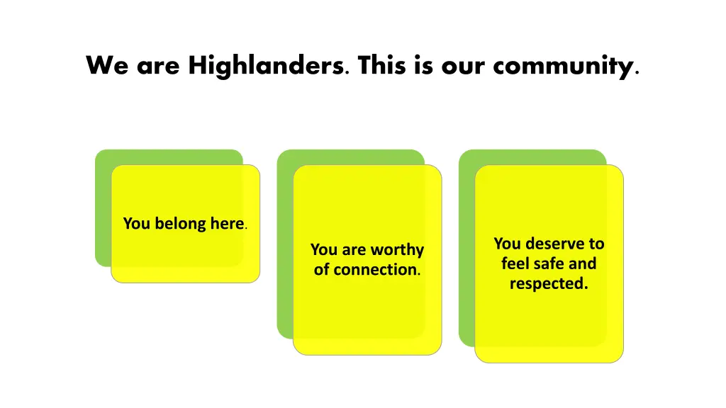 we are highlanders this is our community