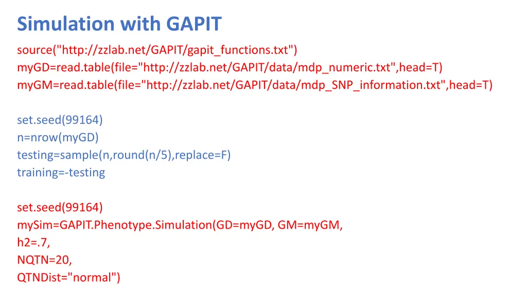 simulation with gapit
