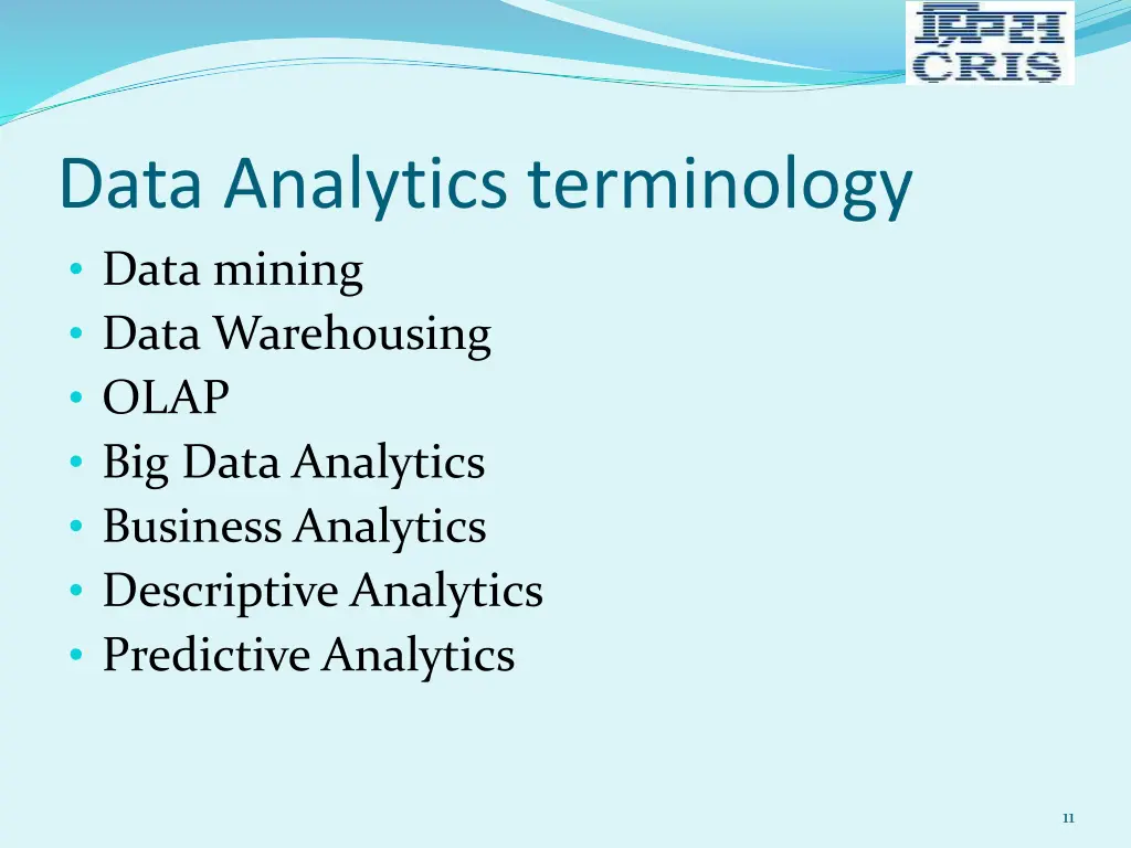 data analytics terminology data mining data