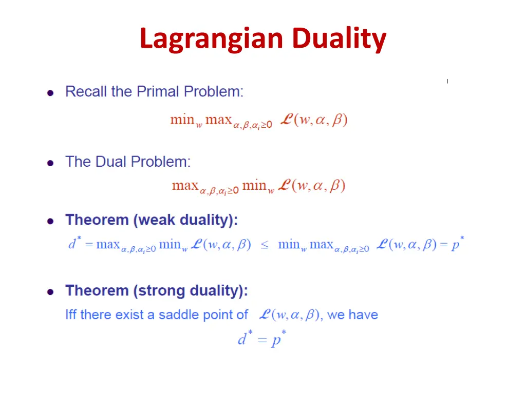 lagrangian duality