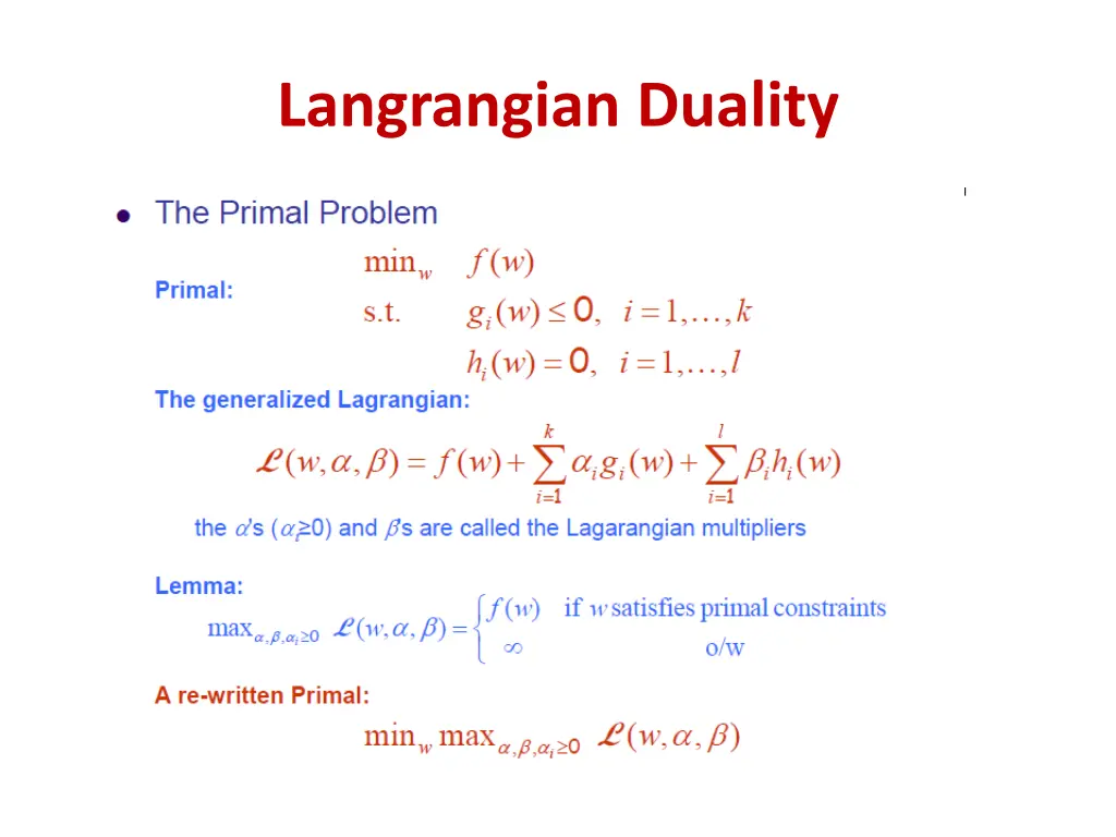 langrangian duality