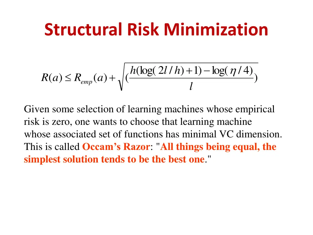 structural risk minimization