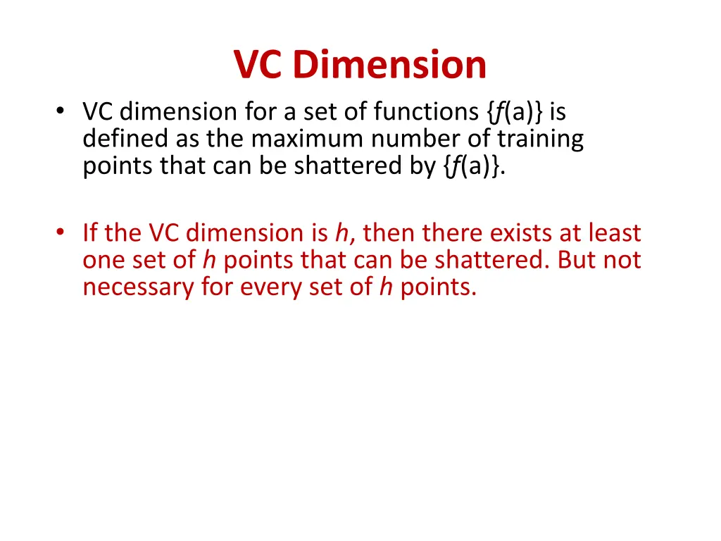 vc dimension 1