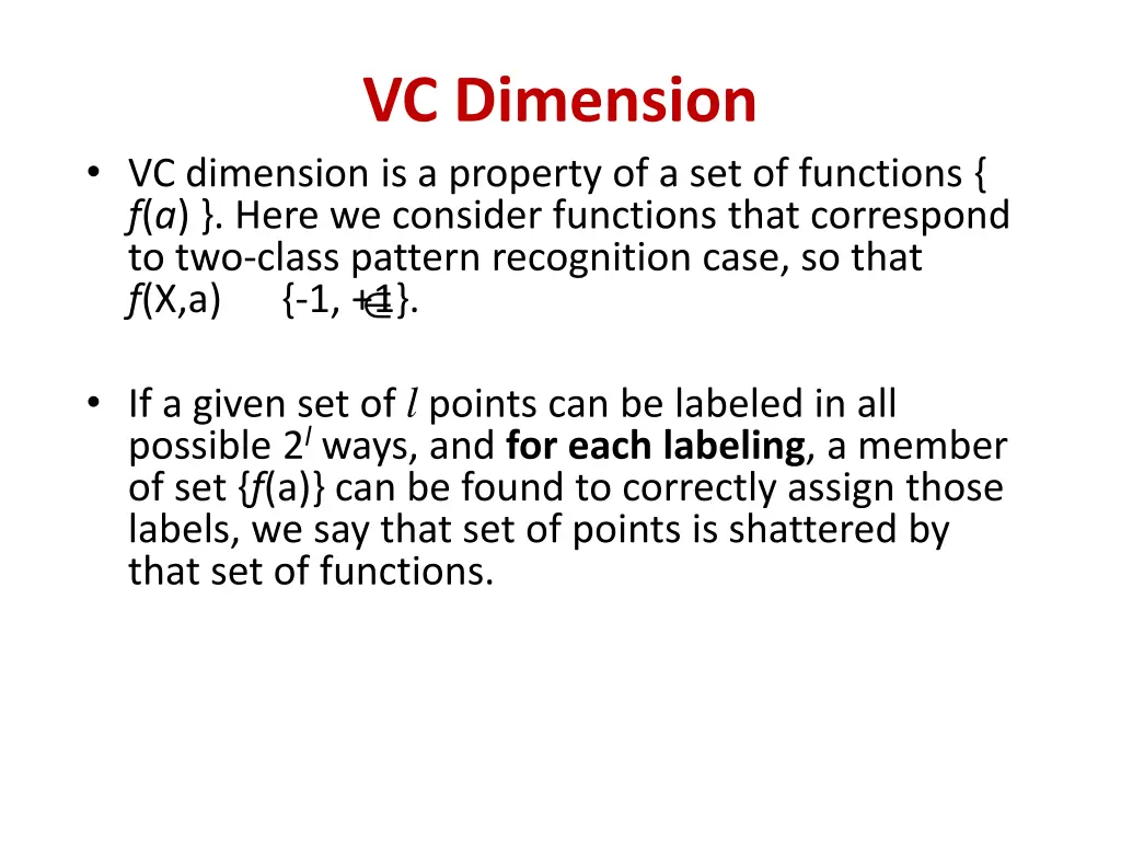 vc dimension