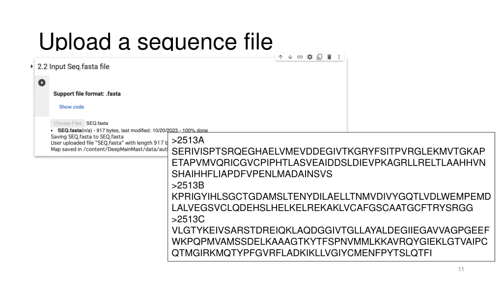 upload a sequence file