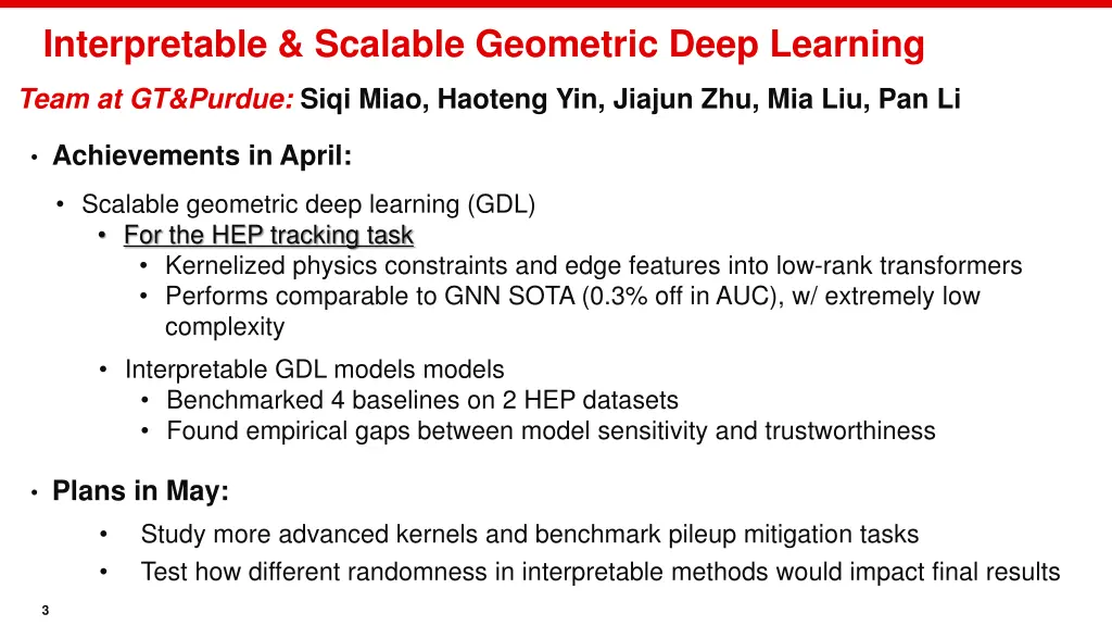 interpretable scalable geometric deep learning