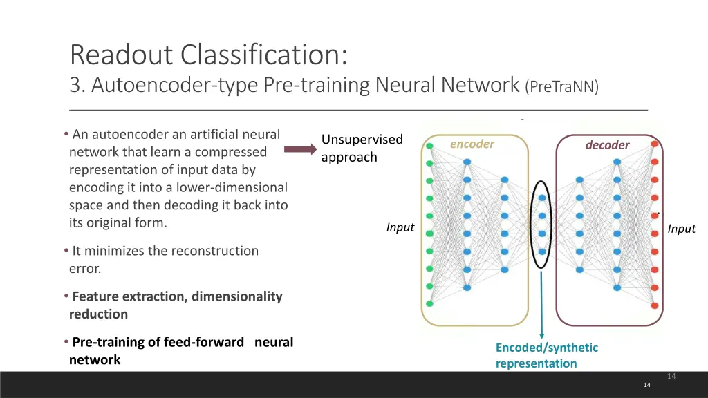 readout classification 3 autoencoder type