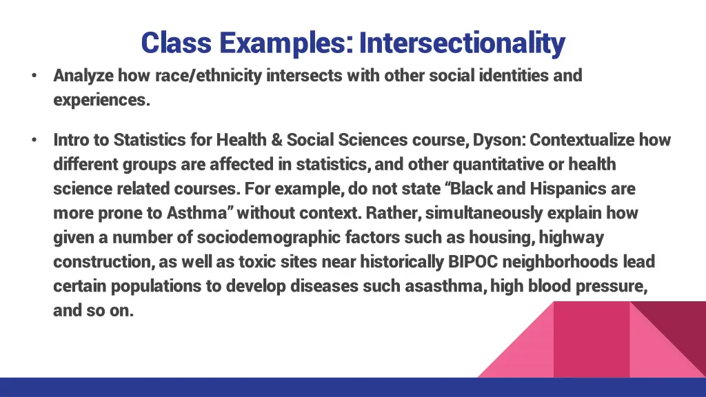class examples intersectionality analyze how race