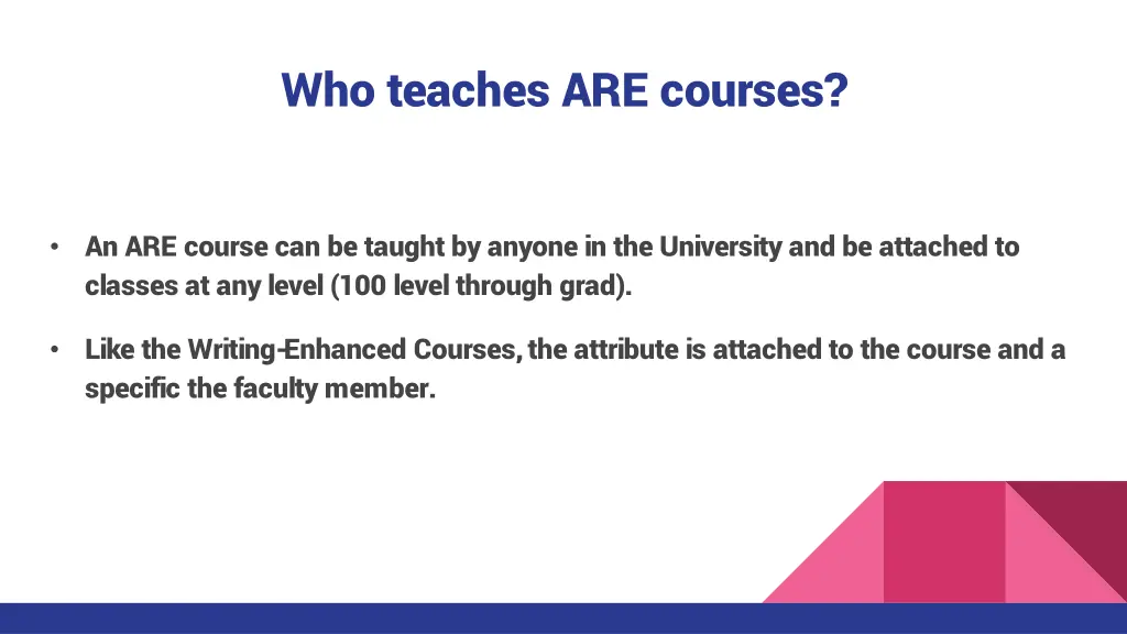 who teaches are courses