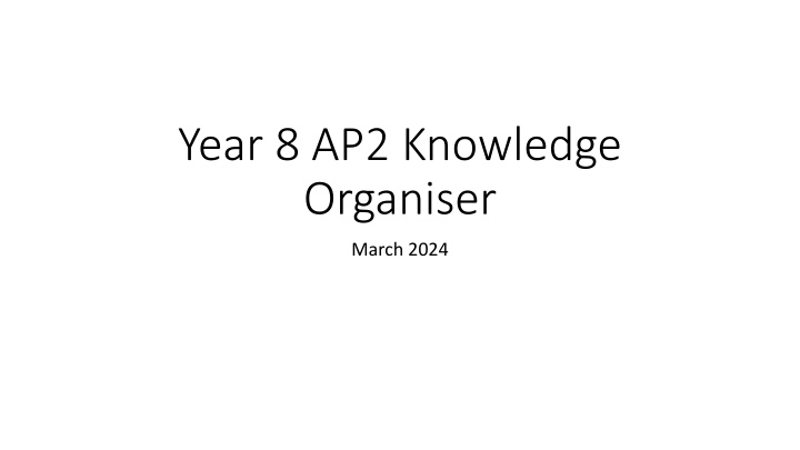 year 8 ap2 knowledge organiser