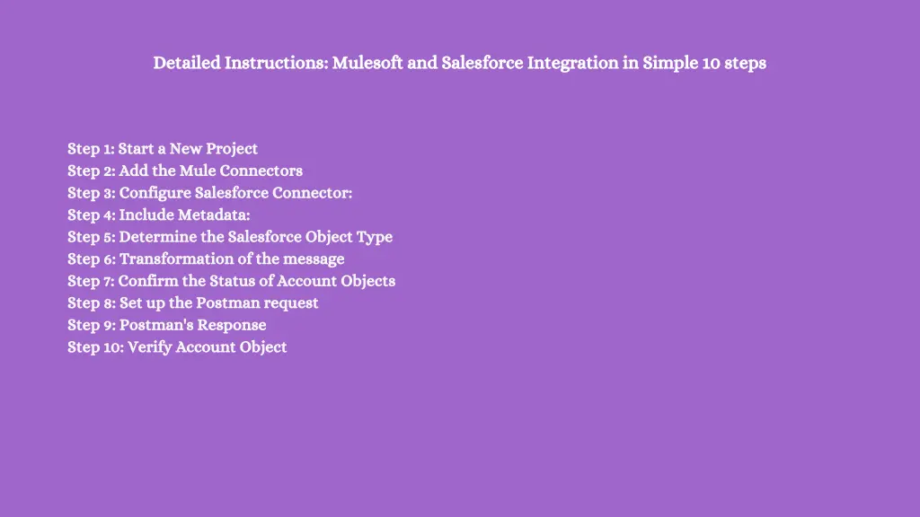 detailed instructions mulesoft and salesforce