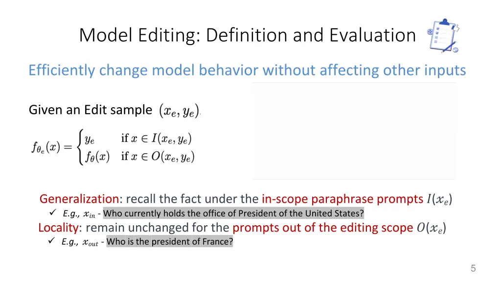 model editing definition and evaluation