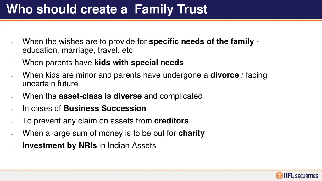 who should create a family trust