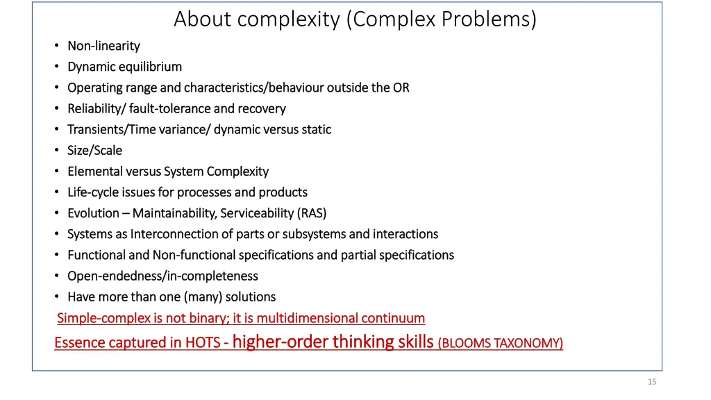 about complexity complex problems