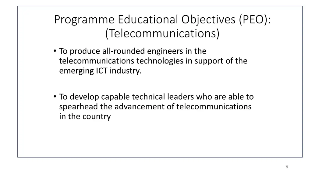 programme educational objectives